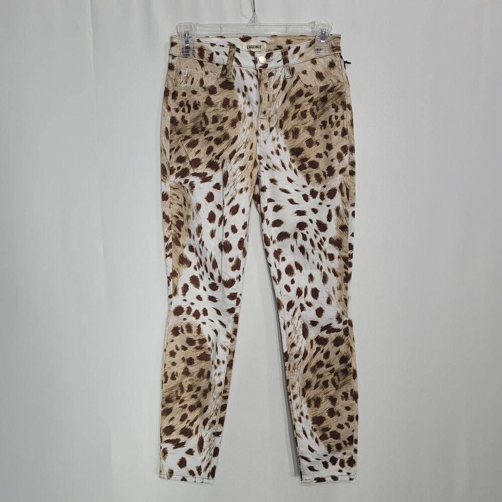 L'Agence Margot High Rise Skinny Jeans in Anais Animal Print Size 25